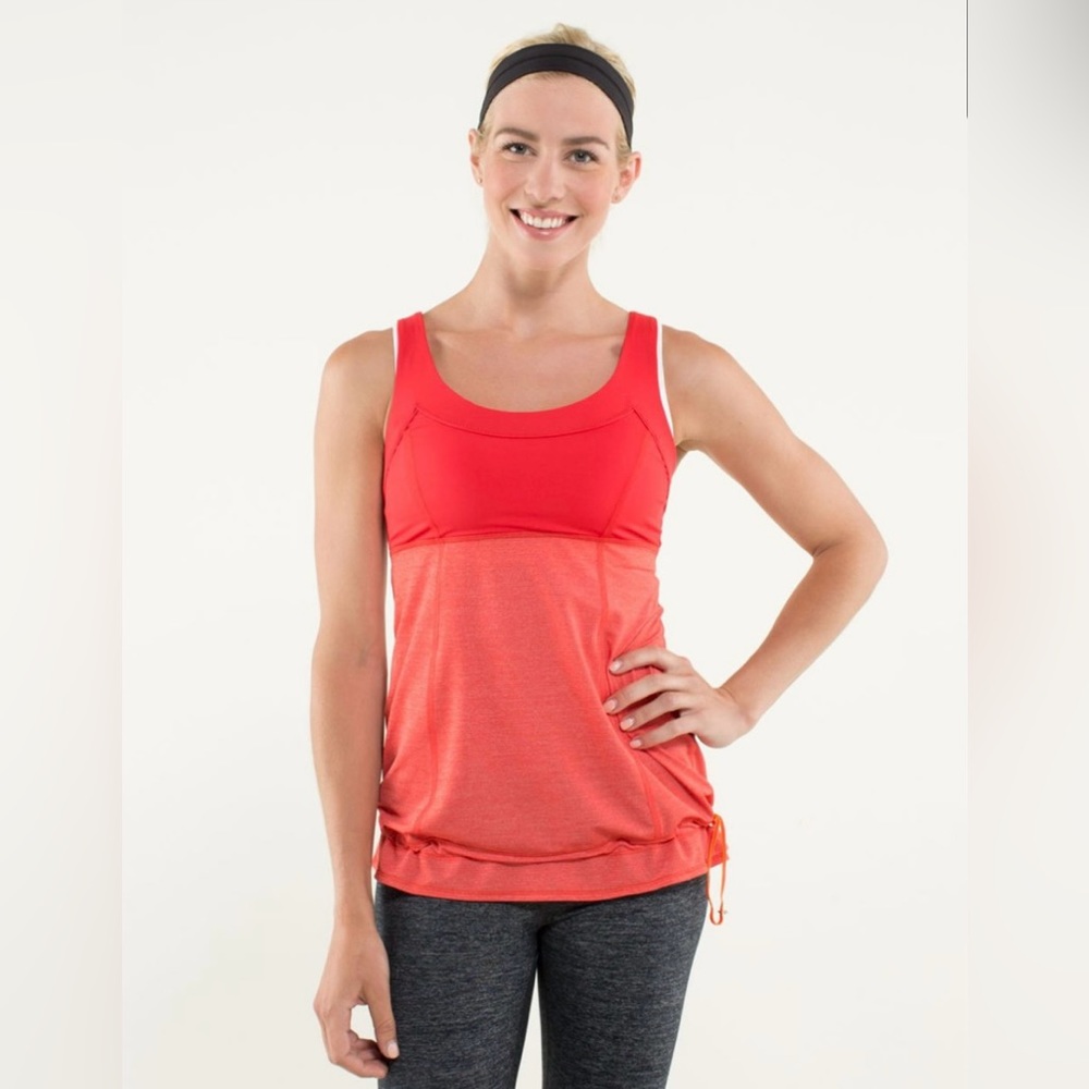 Lululemon | Run Tata Topper | Red & Orange Tank Top‎ | Size 4